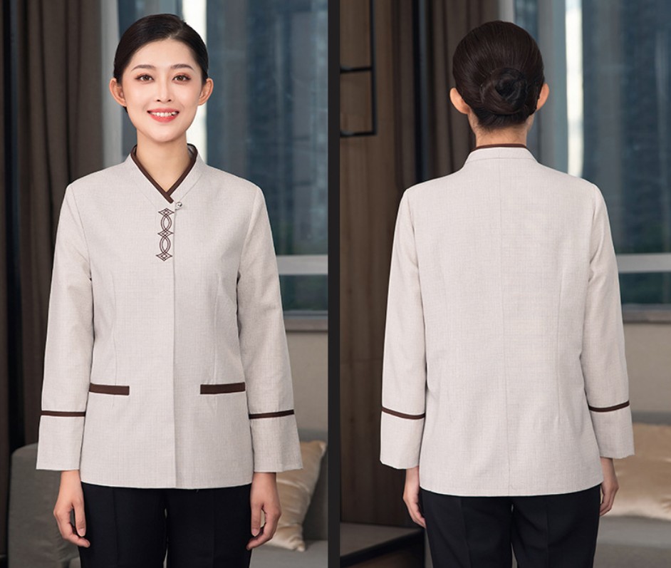 เสื้อแม่บ้านแขนยาว ชุดแม่บ้านทำความสะอาดห้องพัก ชุดแม่บ้านโรงแรม ชุดแม่บ้านโรงพยาบาล