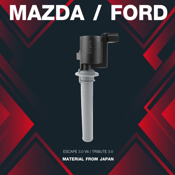 (ประกัน 1 เดือน) คอยล์จุดระเบิด FORD ESCAPE 3.0 V6 / TRIBUTE 3.0 ตรงรุ่น - SCF-103 - MADE IN JAPAN - คอยล์หัวเทียน ฟอร์ด มาสด้า