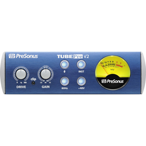 PreSonus TubePre v2 ปรีไมค์ 1 แชนเนล แบบหลอด 12AX7, เป็น DI ในตัว, จ่ายไฟ Phantom, High-Pass, Phase Reverse รับประกัน 1 ปี