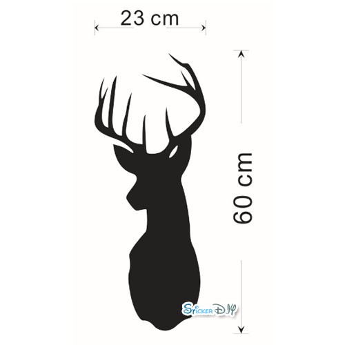 Vinyl wall sticker สติ๊กเกอร์ติดผนัง กวาง (กว้าง23cm.xสูง60cm.)