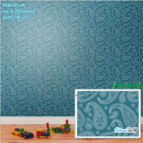 (กว้าง45cm.xยาว10m.)Wallpaper sticker วอลเปเปอร์แบบกาวในตัว P1636