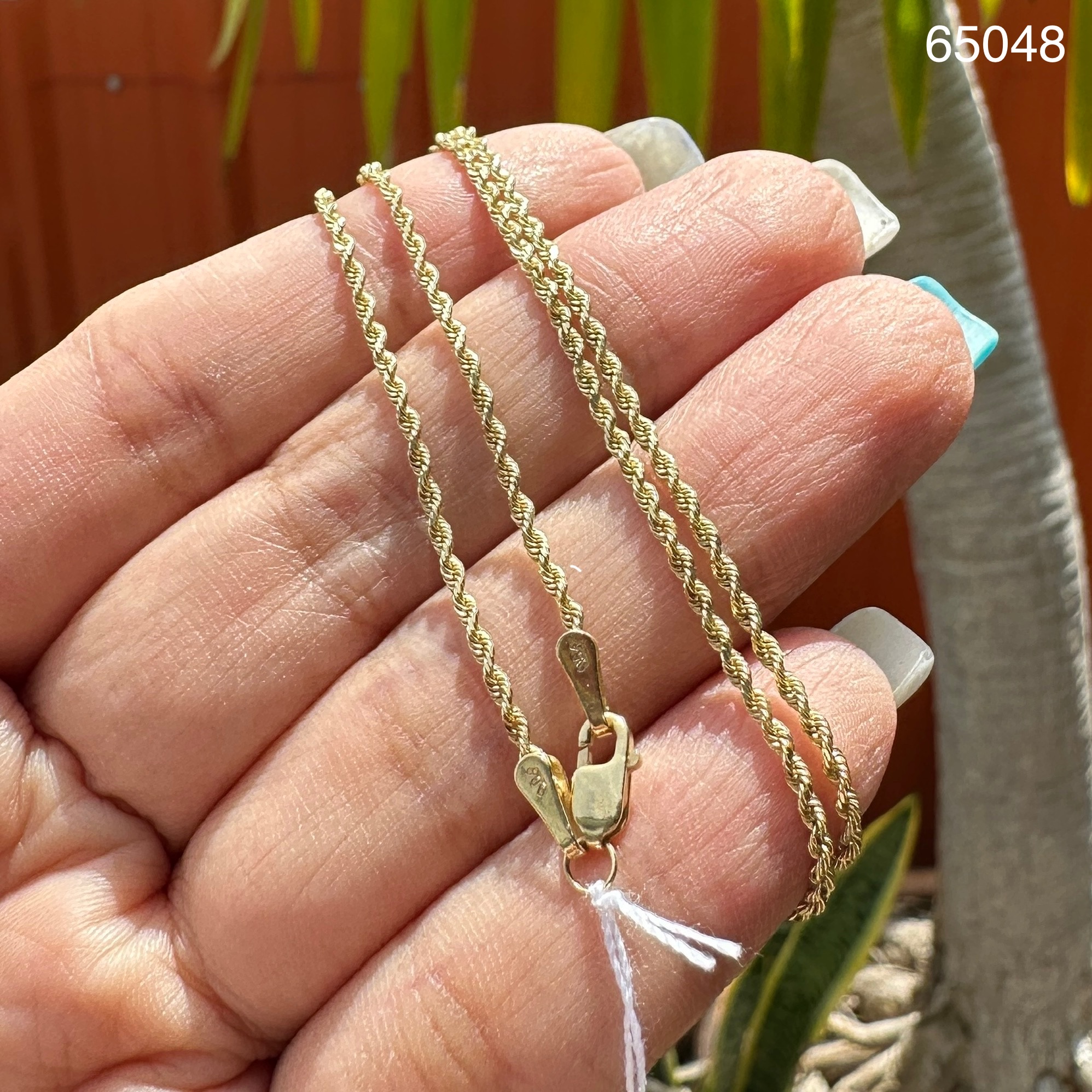 รหัส 65048 สร้อยคอ อิตาลี585 ทอง14K ลายเกลียว รอบเส้น ความยาว 18 นิ้ว นน. 3.85 g
