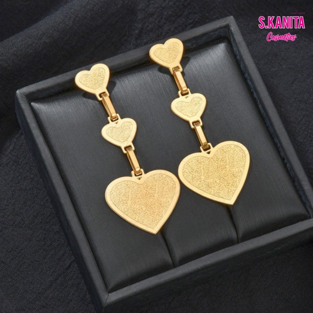 ต่างหู หัวใจ Heart Stainless Steel Earrings (SKU-05952)