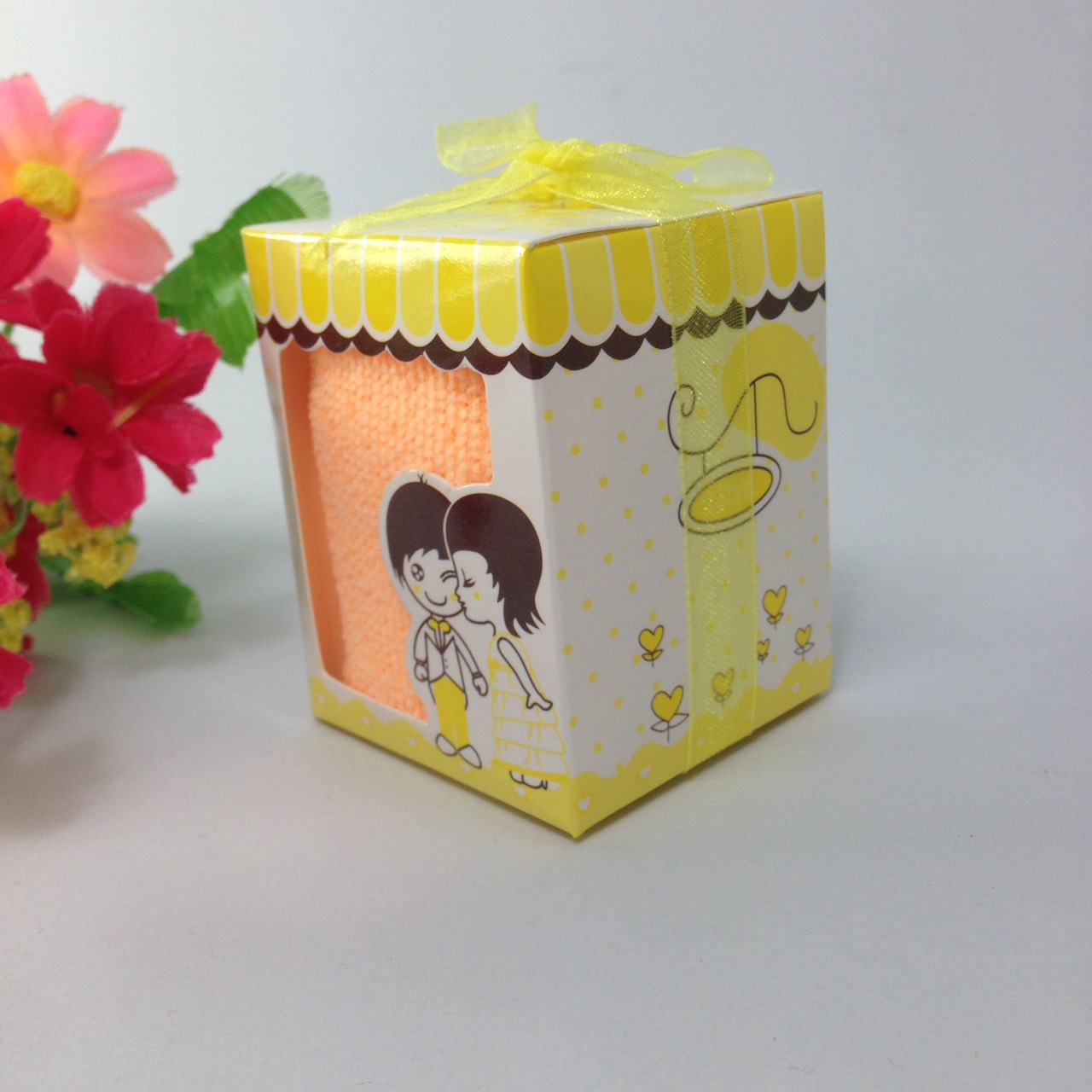 ผ้ขนหนูนาโน คละสี แพ็คกล่อง ตามแบบ พร้อมป้าชื่อ