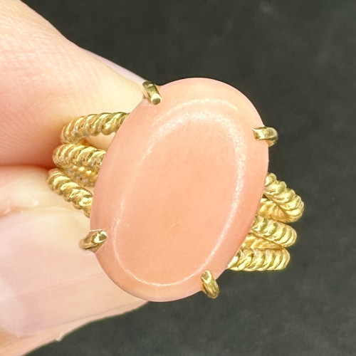 รหัส 61206 แหวน หัว Coral ลายเกลียวเชือก ทอง90 พร้อม Cert. งานสวย นน. 5.68 g