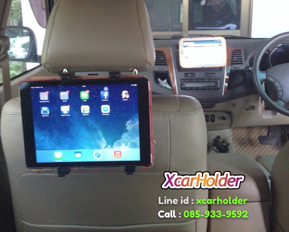 HEADREST TABLET 4legs HOLDER SET | ที่วางแท็บเล็ต แบบสี่ขา เกาะหัวหมอนเบาะนั่งรถยนต์