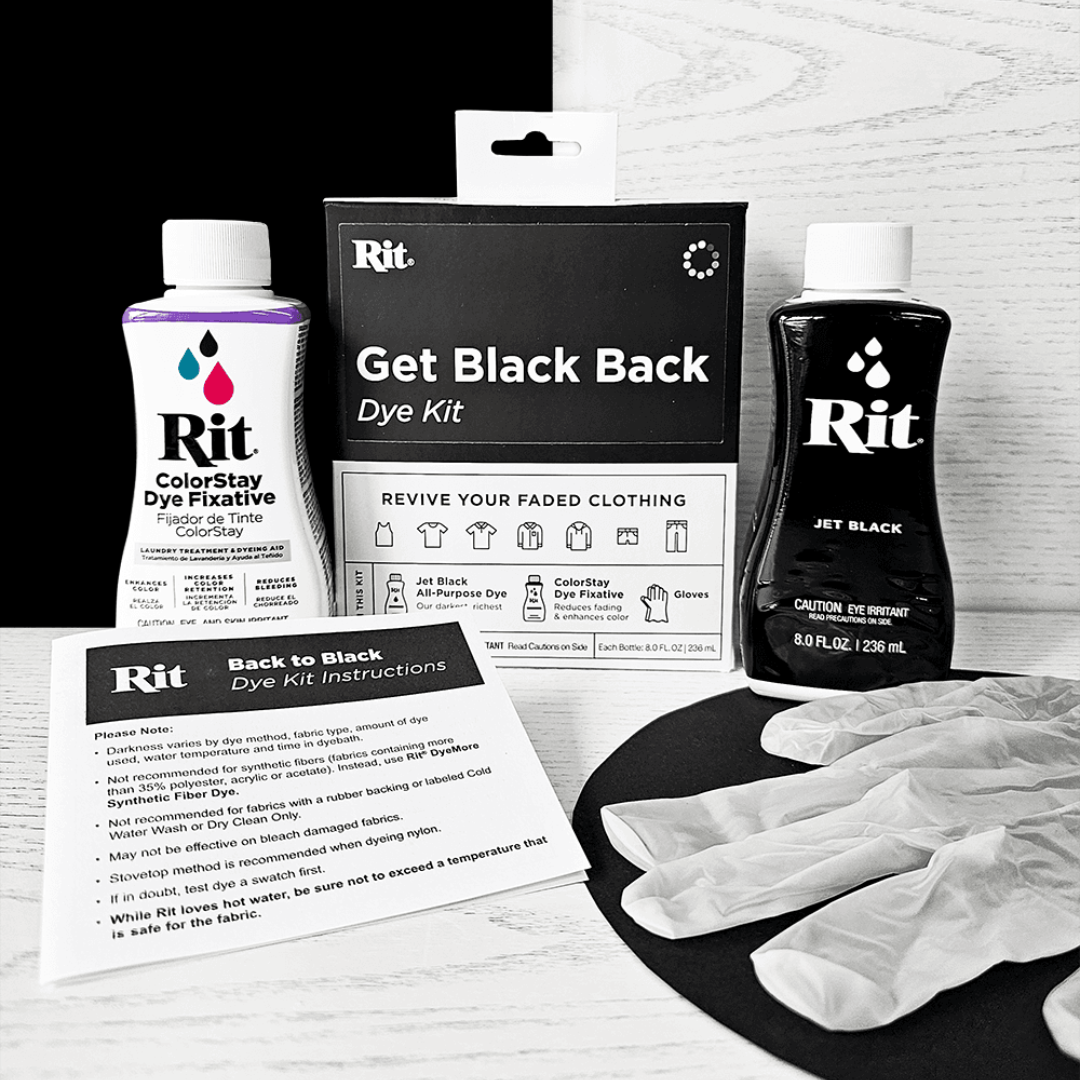 Rit Dye Kit–Set ย้อมผ้าพรีเมียมฟื้นฟูผ้าสีดำและสีน้ำเงิน(Back to Black & Renew to Blue)Made in USA🇺🇸