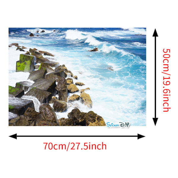 Wall Sticker สติ๊กเกอร์ติดผนังสามมิติ 3D หินทะเล AF5706L (กว้าง50cm.xสูง70cm)
