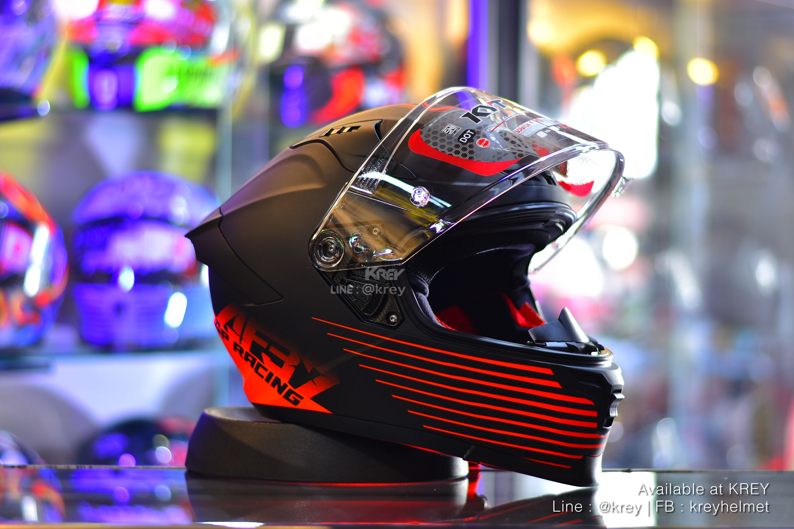 KYT model STRIKER AF37 LIVERY MATT BLACK RED