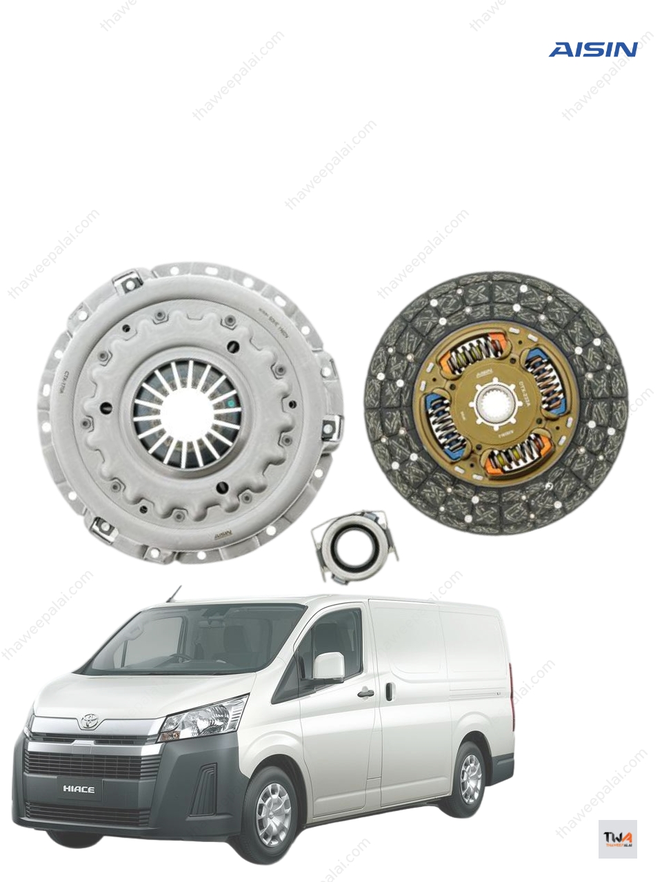 AISIN ชุดยกคลัช (3 ชิ้น) จานคลัทช์ หวีคลัทช์ ลูกปืนคลัทช์ TOYOTA COMMUTER ตัวใหม่ 3.0L, 1GD-FTV, GDH30# ปี 2019-2025 ตู้ไฮเอท