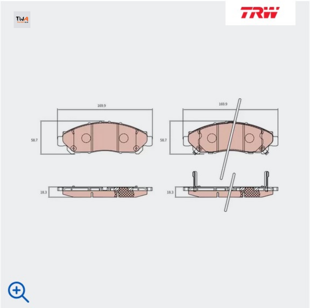 TRW ผ้าเบรกหน้า TOYOTA COMMUTER ตัวใหม่ โตโยต้า รถตู้หน้ายาว 2019 MAJESTY GDH30# ปี 2019-2025 รุ่น D-TEC / GDB8276DT ()