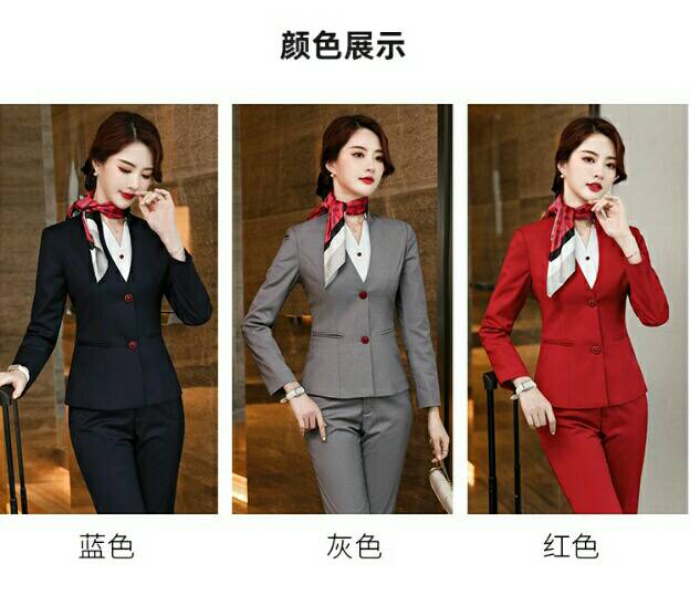 ชุดพนักงานต้อนรับ รีเซฟชั่นโรงแรมห้าดาว ชุดสูท