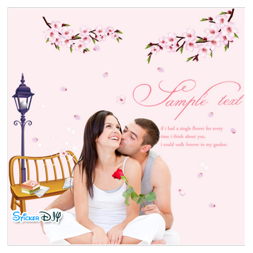 Transparent wall sticker สติ๊กเกอร์ติดผนัง Sample text (กว้าง98cm.xสูง75cm.)