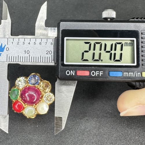 รหัส 63639 แหวน นพเก้า เพชร 1 เม็ด 0.30 กะรัต ทอง90 ขนาด 60 นน. 8.46 g