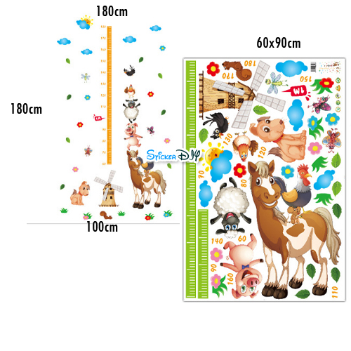 Transparent Wall Sticker สติ๊กเกอร์ติดผนัง วัดส่วนสูง Horse XL8223 (กว้าง100cm.xสูง180cm)