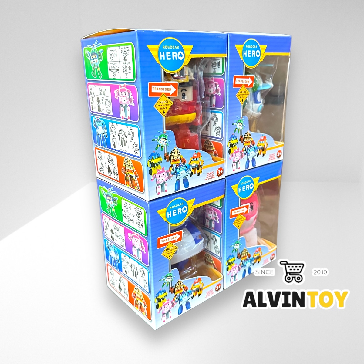 หุ่นยนต์ โรบอทคาร์ โพลี่ Robocar Poli Action Pack 4 กล่อง