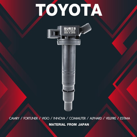 (ประกัน 1 เดือน) คอยล์จุดระเบิด TOYOTA CAMRY / FORTUNER / VIGO / INNOVA / COMMUTER / ALPHARD / VELLFIRE / ESTIMA - SCT-026