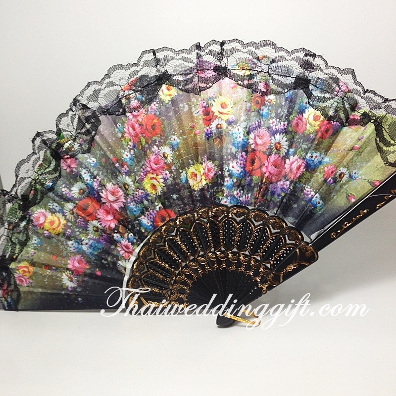 พัดหลุยส์ สเปน ของชำร่วย แพ็คถุงแก้วใส ติดโบว์