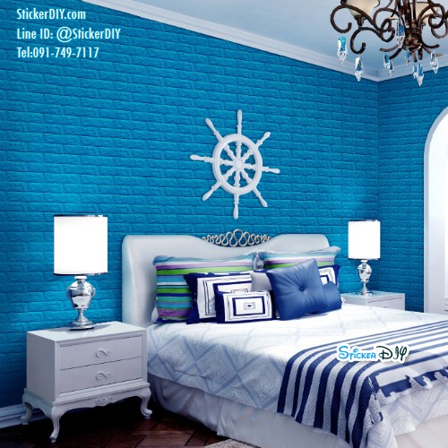 วอลเปเปอร์โฟม 3D วอลเปเปอร์ติดผนัง แบบโฟมลายอิฐนูน WF001I (ขนาด70x77CM)