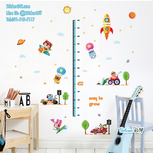 Transparent Wall Sticker สติ๊กเกอร์ติดผนัง วัดส่วนสูง Space SK9126 (กว้าง150cm.xสูง170cm)