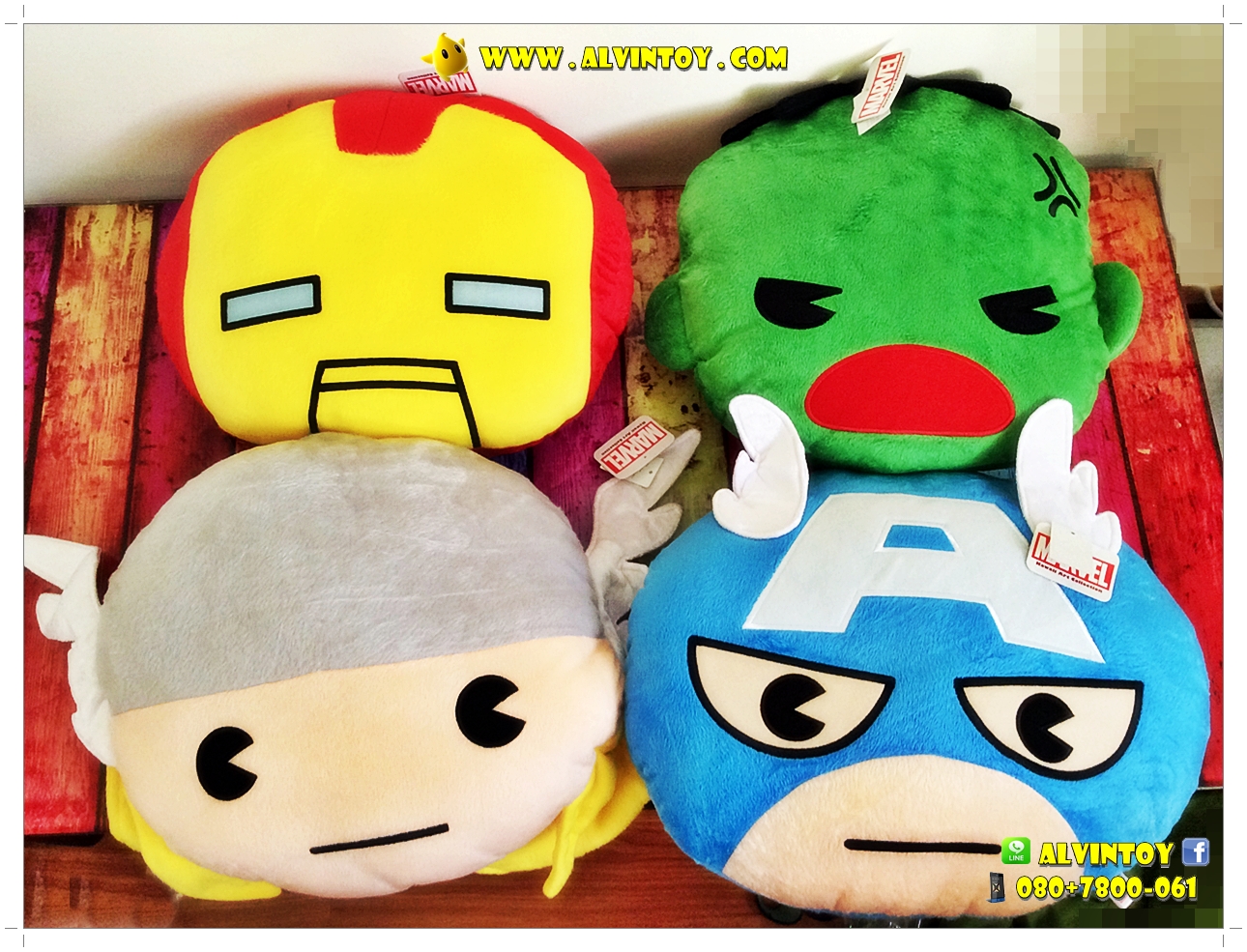 หมอนหน้าตุ๊กตา กัปตันอเมริกา ไอรอนแมน ฮัค ธอร์