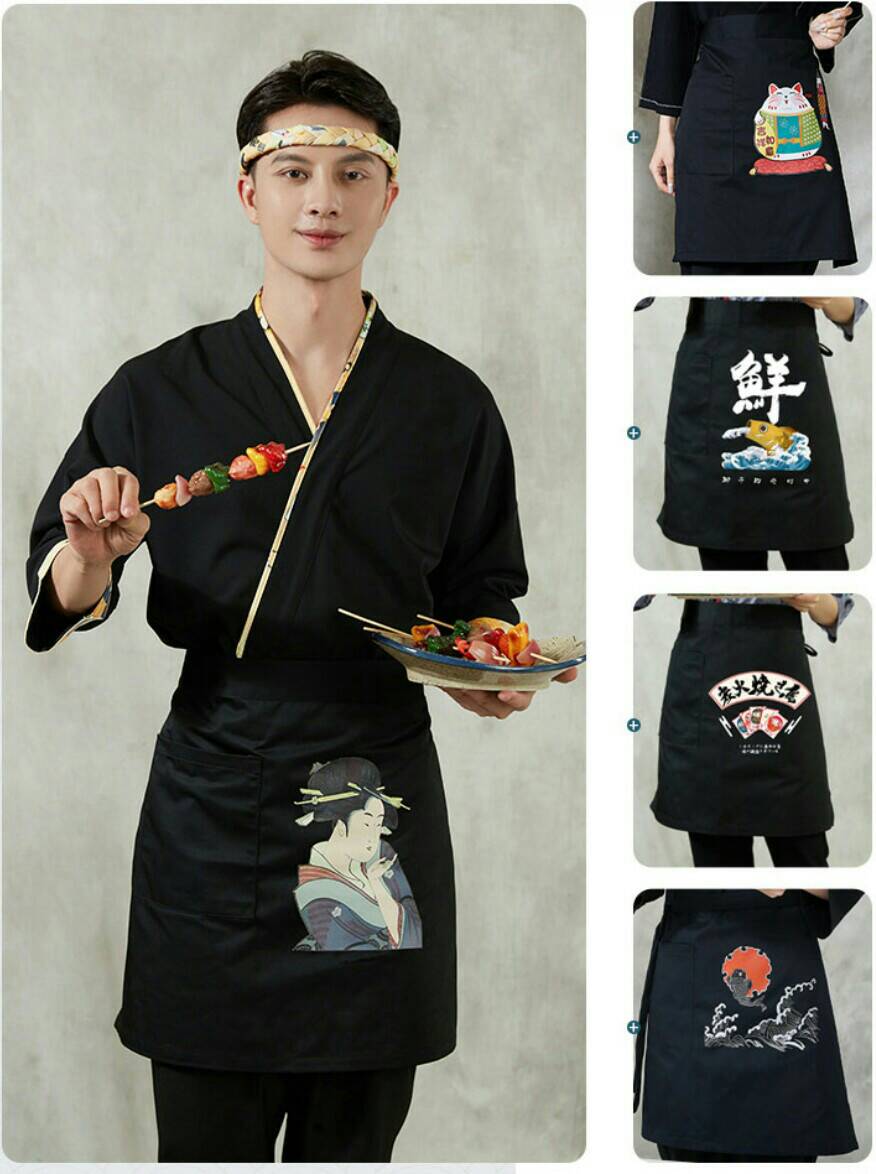 เสื้อซูชิ ชุดฟอร์มพนักงานร้านอาหารญี่ปุ่น เกาหลี
