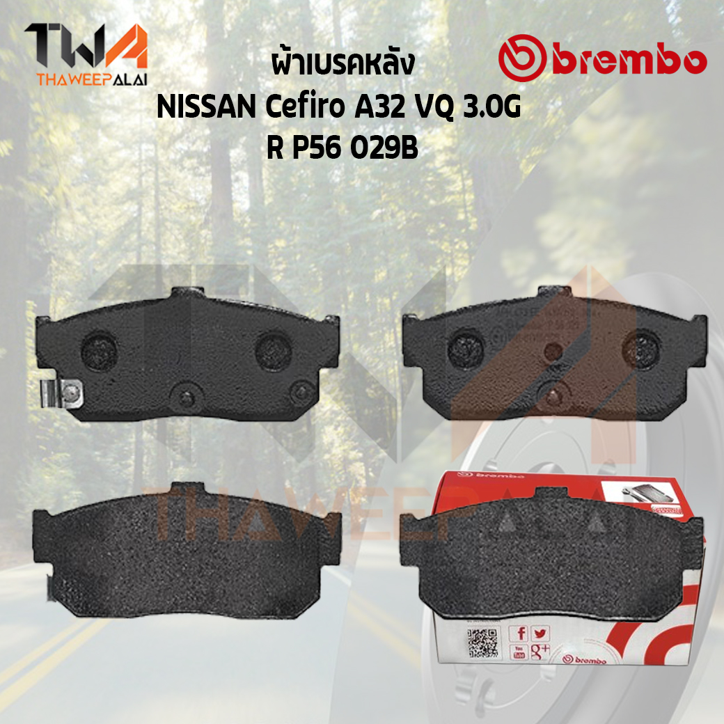 Brembo Black ผ้าเบรคหลัง Nissan Cefiro A32 VQ 3000 P56 029B