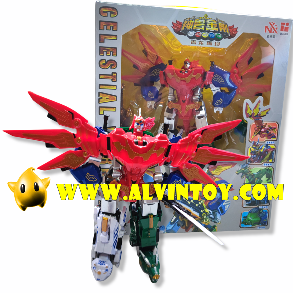 หุ่นยนต์ ประกอบร่าง Celestial Warriors หุ่นยนต์แปลงร่าง แยกเป็นสัตว์ได้ 5 ตัว
