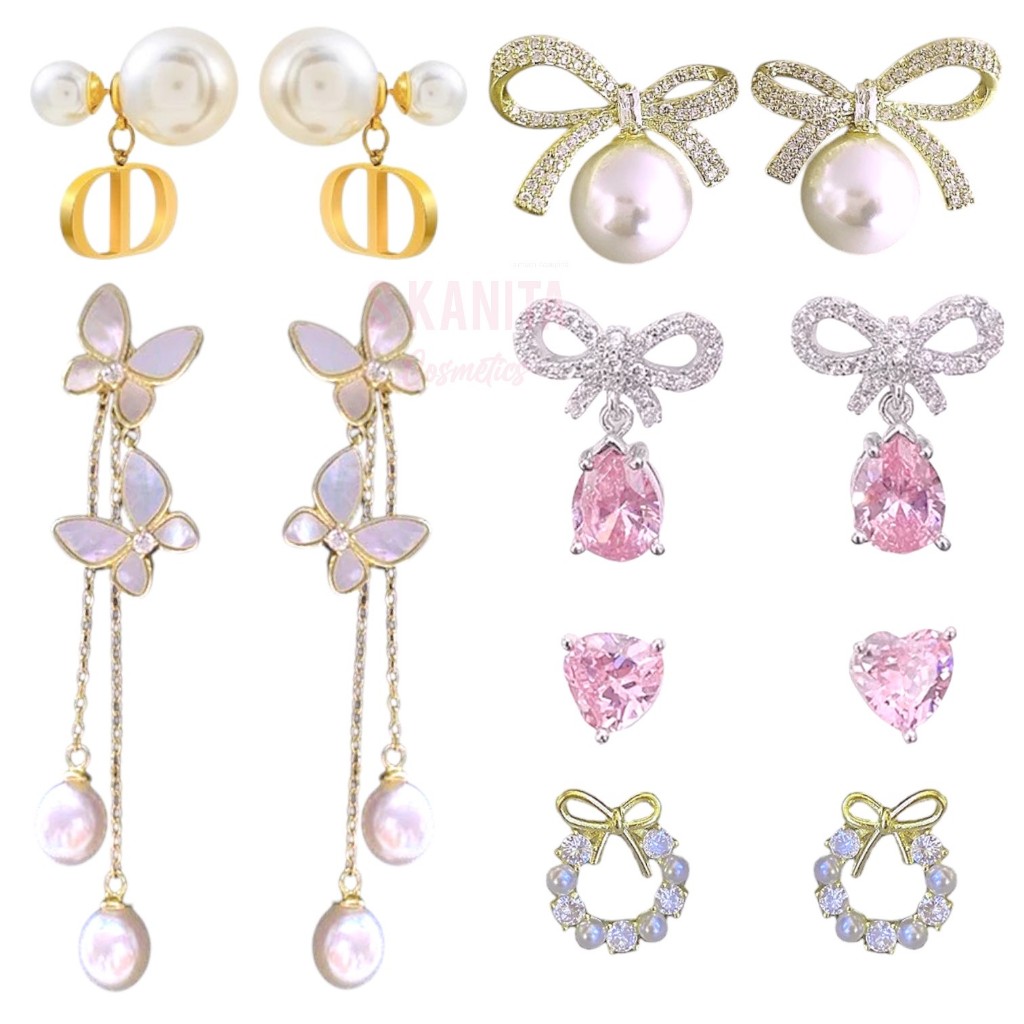 ต่างหู ตุ้มหู เพชร ไข่มุก ใส่ออกงาน งานแต่ง เครื่องประดับ Jewel Earrings