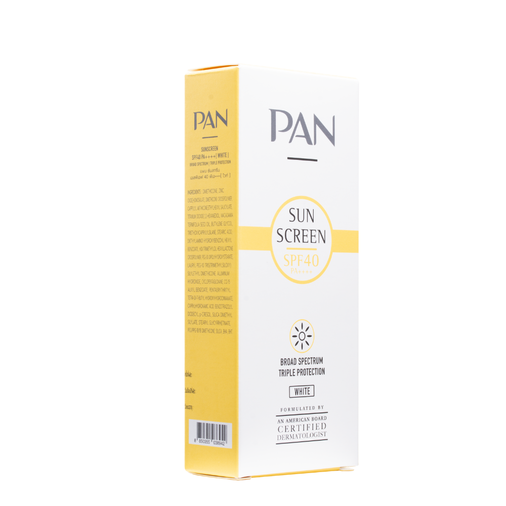 PAN SUNSCREEN SPF 40 PA++++ White 30 g. แพน ซันสกรีน เอสพีเอฟ 40 พีเอ++++ สีขาว