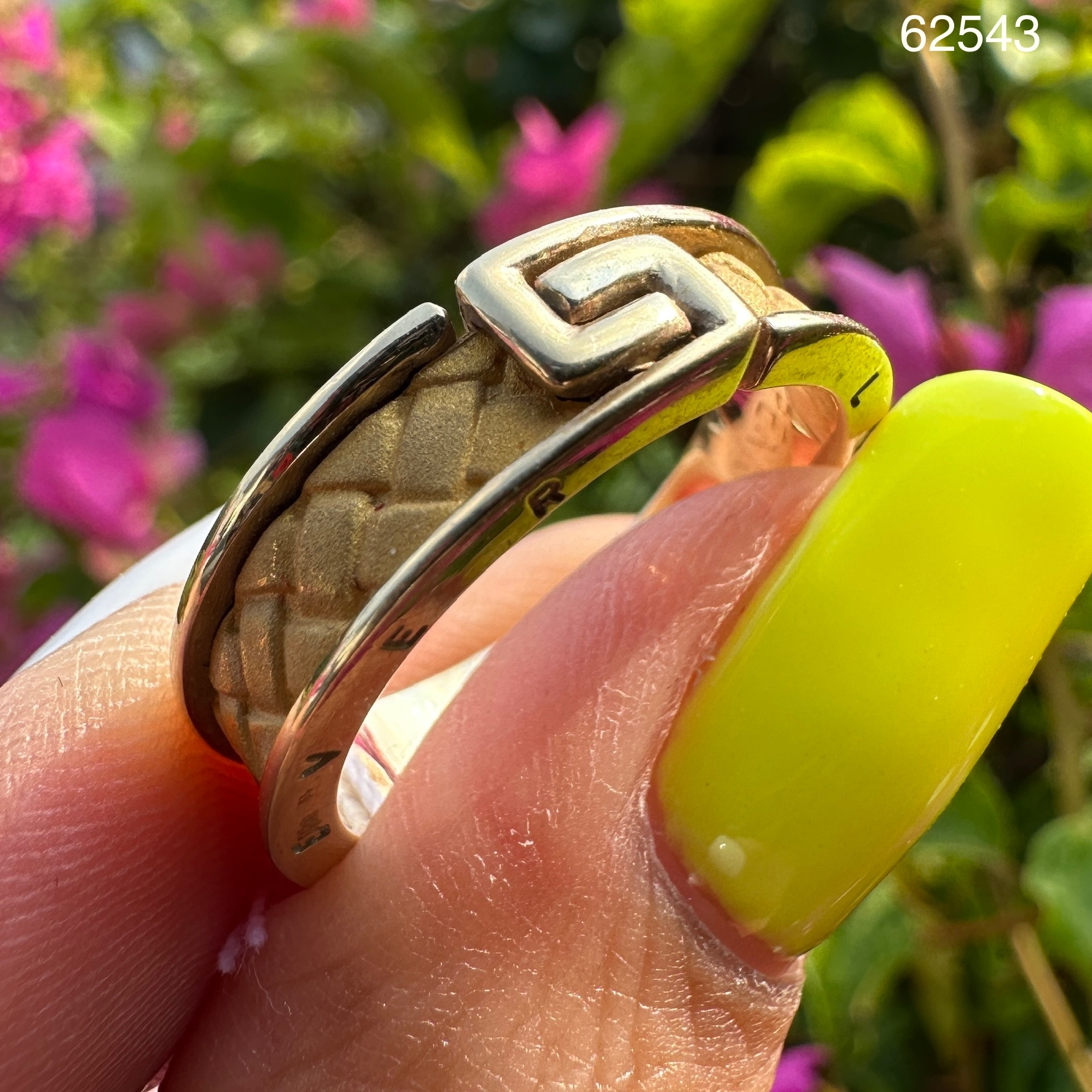 รหัส 62543 แหวน Gold Master ทอง24K + 18K ลายGucci ตอก LOVE FOREVER ปี 2001 size 58 นน. 9.32 g