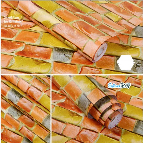 (หน้ากว้าง45cm.xยาว10m.)Wallpaper sticker วอลเปเปอร์แบบกาวในตัว 3D WST013