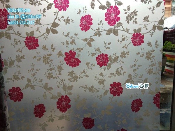 (กว้าง90cm.xยาว170cm.) สติ๊กเกอร์ฝ้าติดกระจก แบบมีกาวในตัว GS9678
