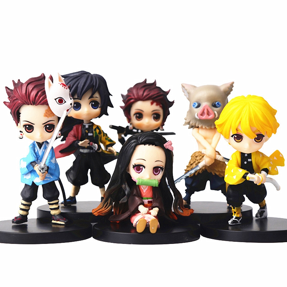 Action Figure Kimetsu no Yaiba โมเดลดาบพิฆาตอสูร เซ็ต 6 ตัว ขนาดความสูง 7 ซม. มีฐาน พร้อมกล่องทุกตัว งานสวย