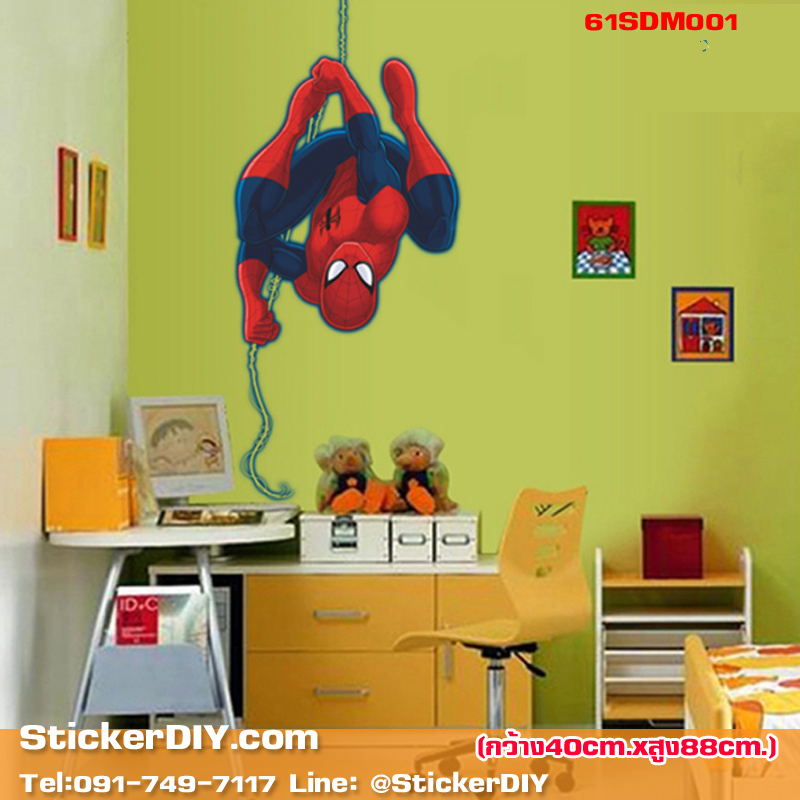 Transparent wall sticker สติ๊กเกอร์ติดผนัง 3D Spiderman SDM001 (กว้าง40cm.xสูง88cm.)