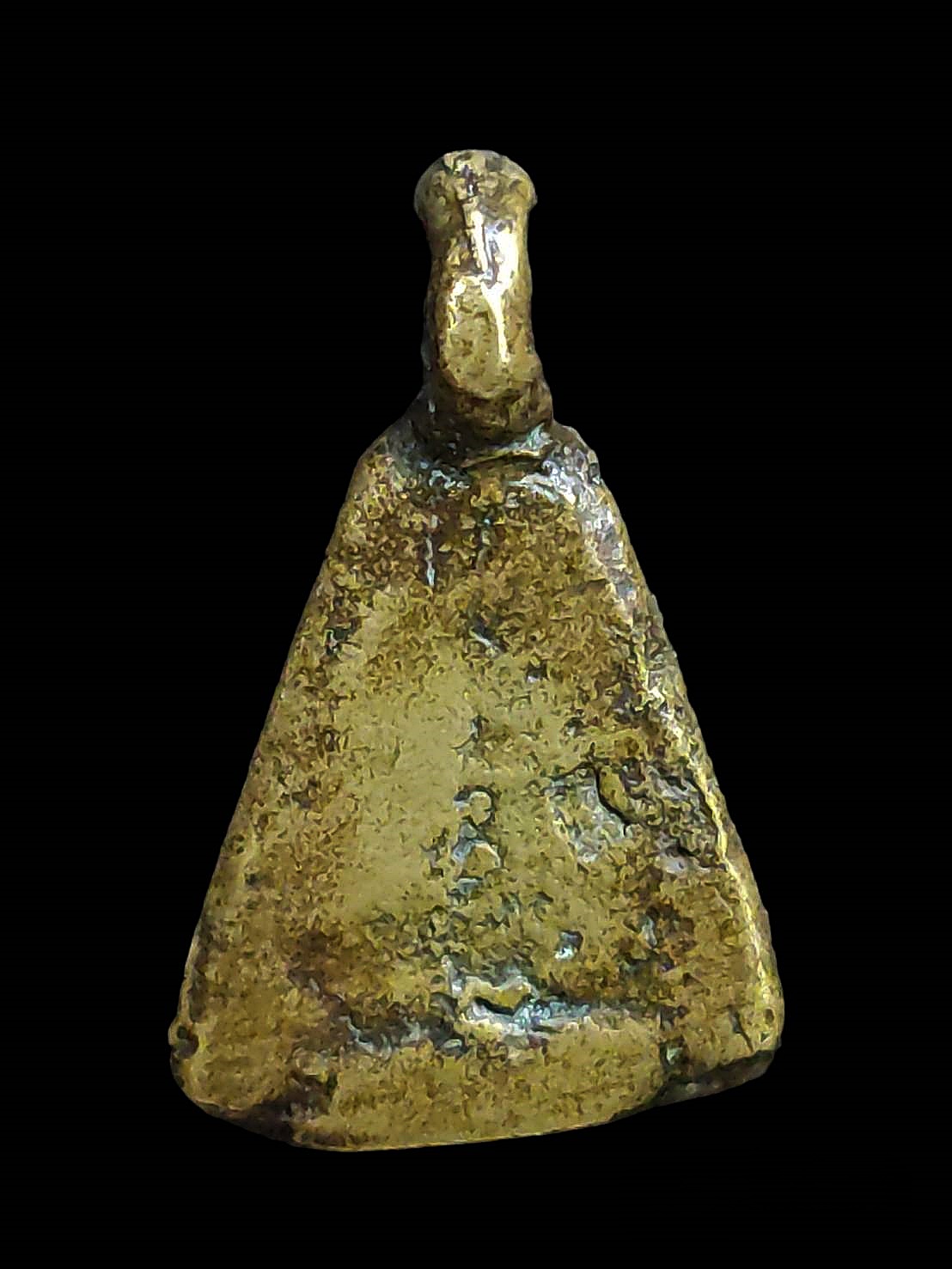 เหรียญหล่อจอบเล็ก พิมพ์แข้งติด หลวงพ่อเงิน วัดบางคลาน