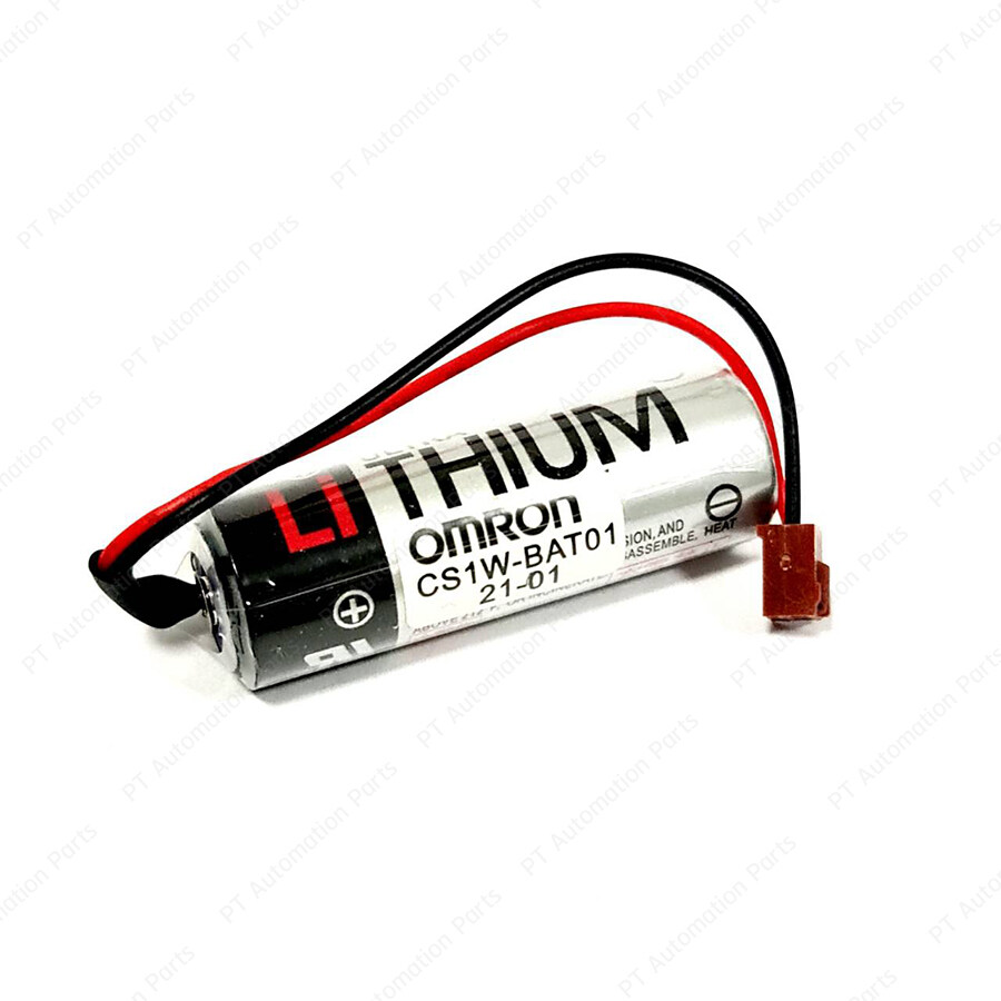 แบตเตอรี่ลิเธียมพร้อมปลั๊กชนิดไม่ชาร์จ CS1W-BAT01 TOSHIBA ER17500V 3.6V Battery Lithium with Plug for PLC OMRON CS1, CS1D, CS1G, CS1H Series (Non-Rechargeable)