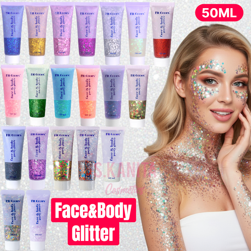 กลิตเตอร์ กากเพชร แต่งหน้า ทาตัว ทาผม (50 มล) Fit Colors face & body party glitter (50 ML)