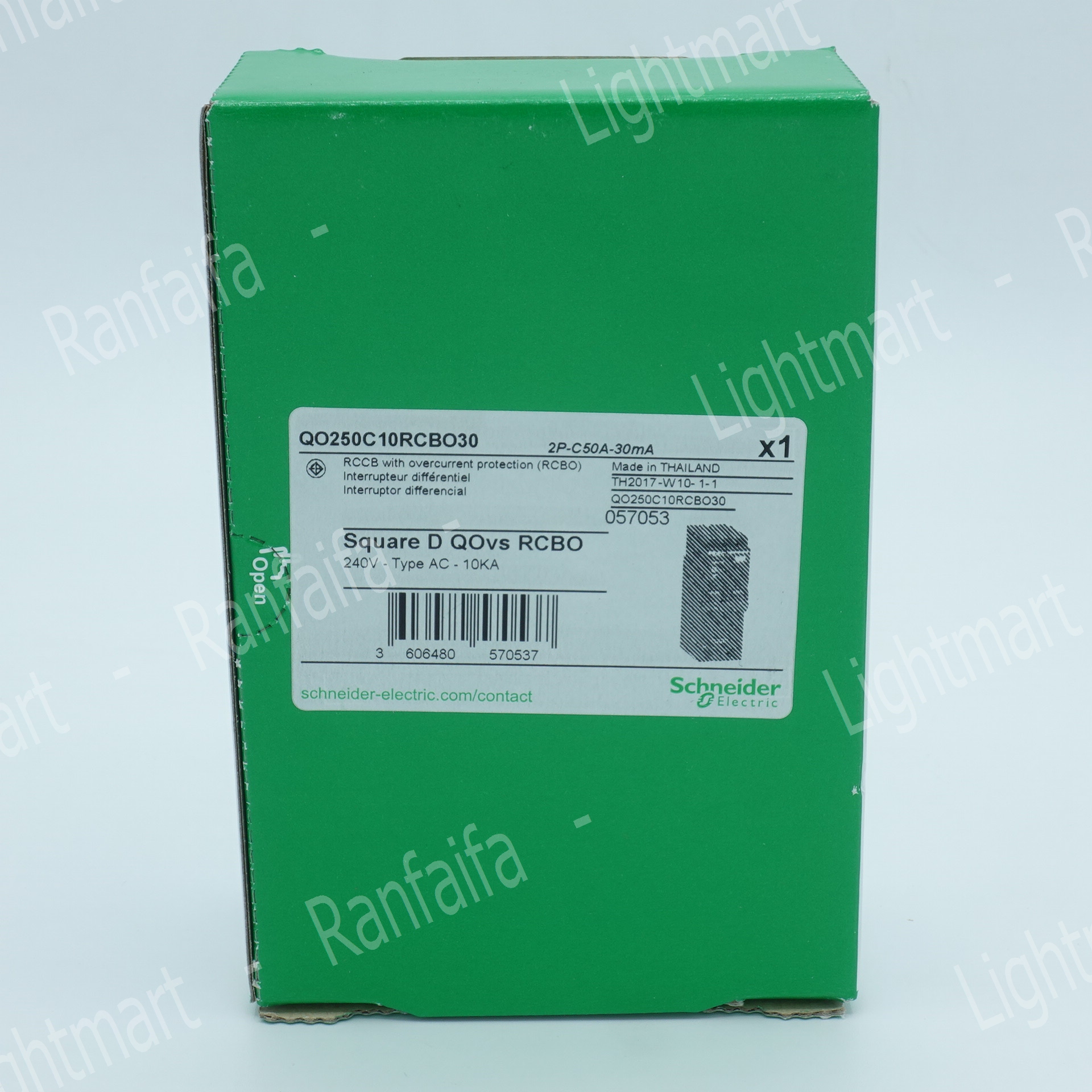 เมนเบรกเกอร์ 2P กันไฟดูด (RCBO) 16-63A "Schneider"