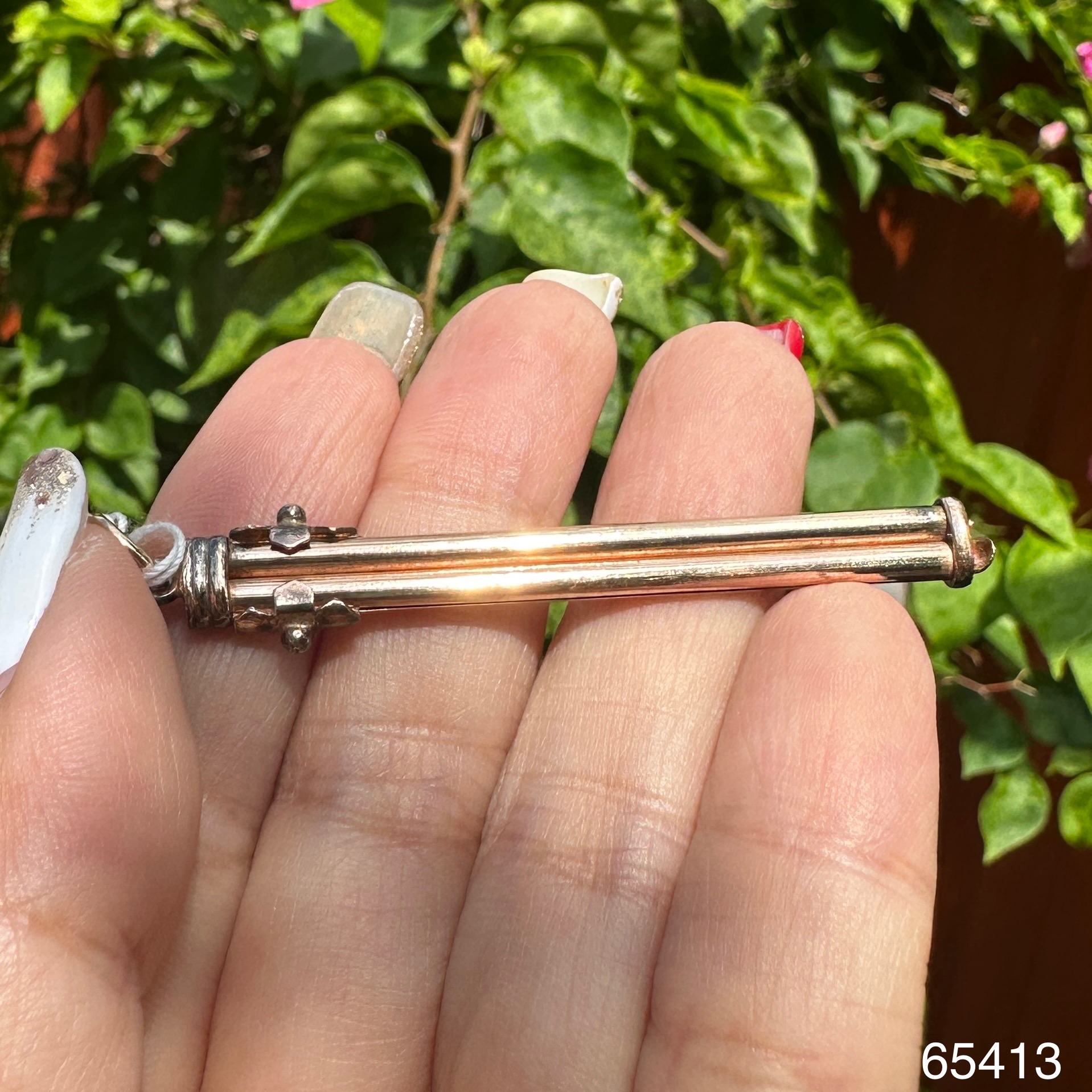 รหัส 65413 ไม้แคะหู + ไม้จิ้มฟัน นาก40 งานสวยมาก นน. 5.42 g