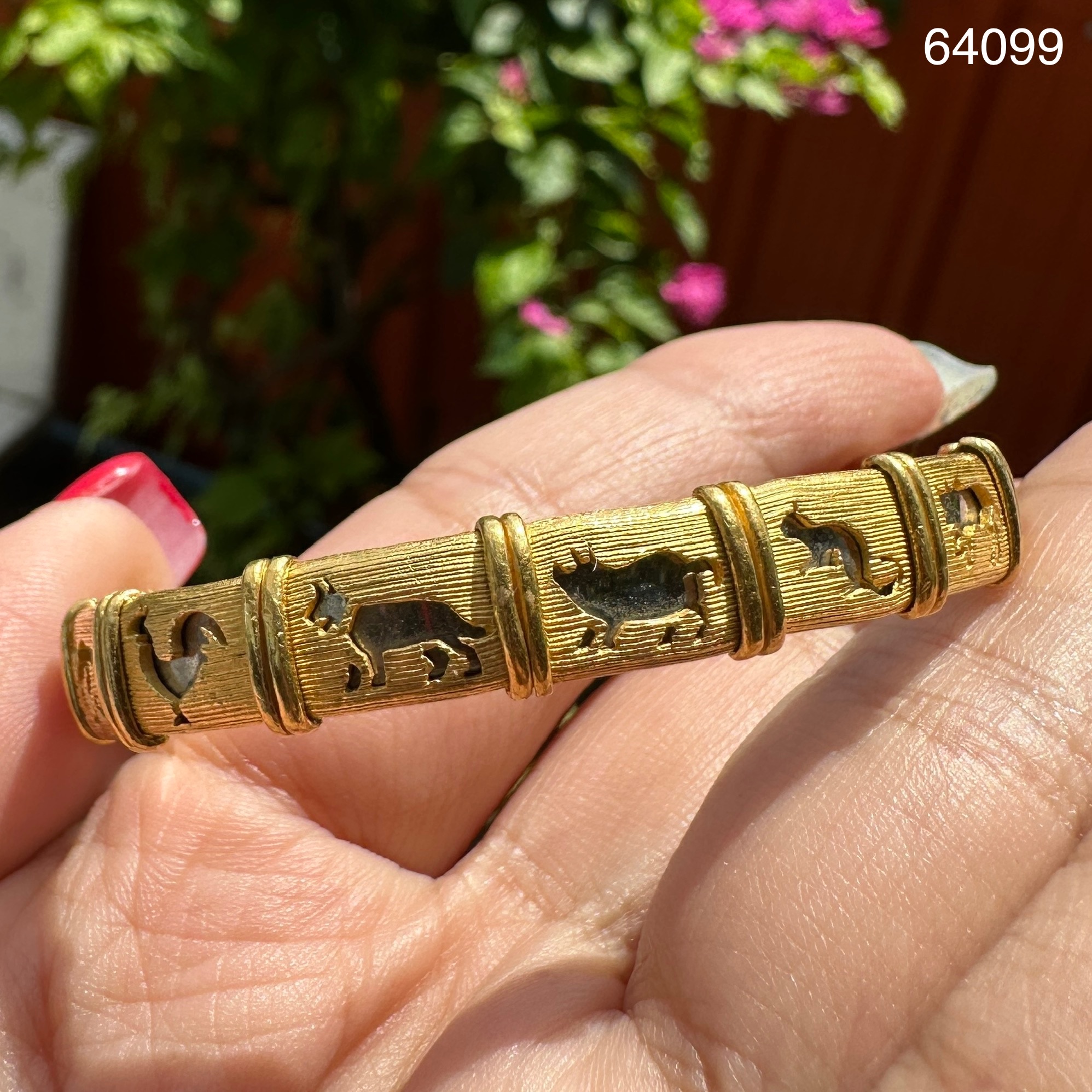 รหัส 64099 กำไล 12 ราศี Gold Master ทอง24K + ทอง14K ความกว้าง 5.50 ซม. นน. 26.89 g