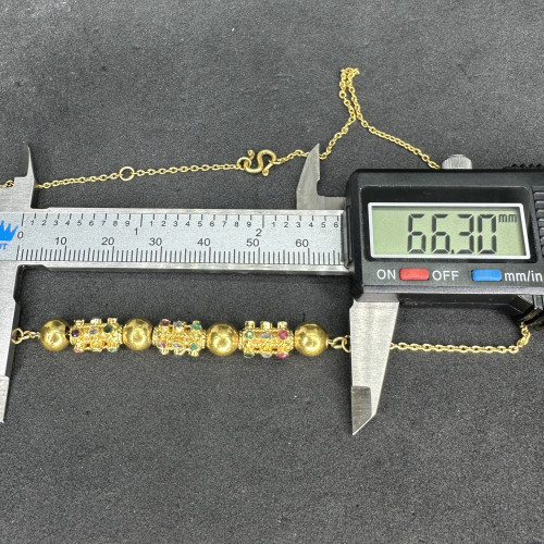 รหัส 64133 สร้อยคอ ปะวะหล่ำ เพชรซีก ทอง90 ความยาว 15 - 16 นิ้ว นน. 8.42 g