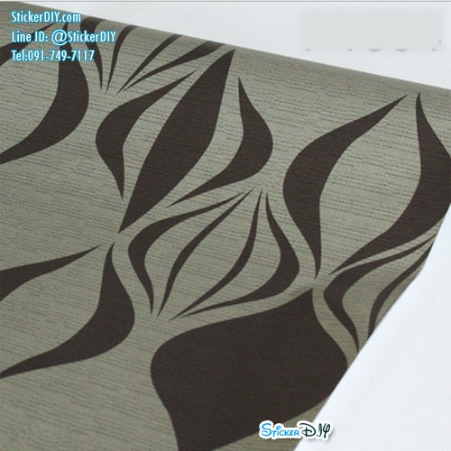 (หน้ากว้าง45cm.xยาว10m.) Wallpaper sticker วอลเปเปอร์แบบกาวในตัว Pattern สไตล์A สีเทา