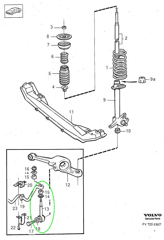 สกรูกันโคลงหน้า VOLVO 740, 940 (รูปจริง) / 9157725