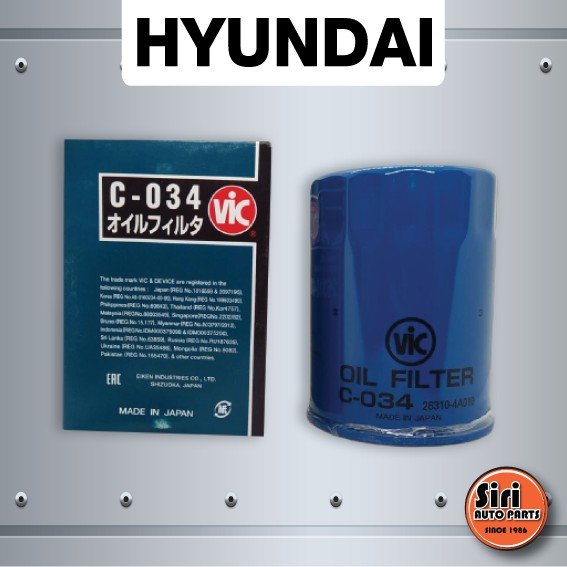 กรองเครื่อง ไส้ กรอง น้ำมันเครื่อง ไส้กรองน้ำมันเครื่อง Hyundai H1 ฮุนได (VIC C 034 / C034 / C-034 ) 26310-4A010