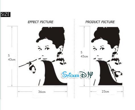 Vinyl wall sticker สติ๊กเกอร์ติดผนัง Hepburn pipe (กว้าง43cm.xสูง36cm.)