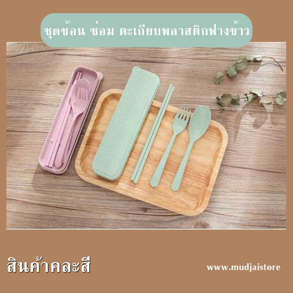 ชุดช้อนพลาสติกฟางข้าว รหัส GIF-20