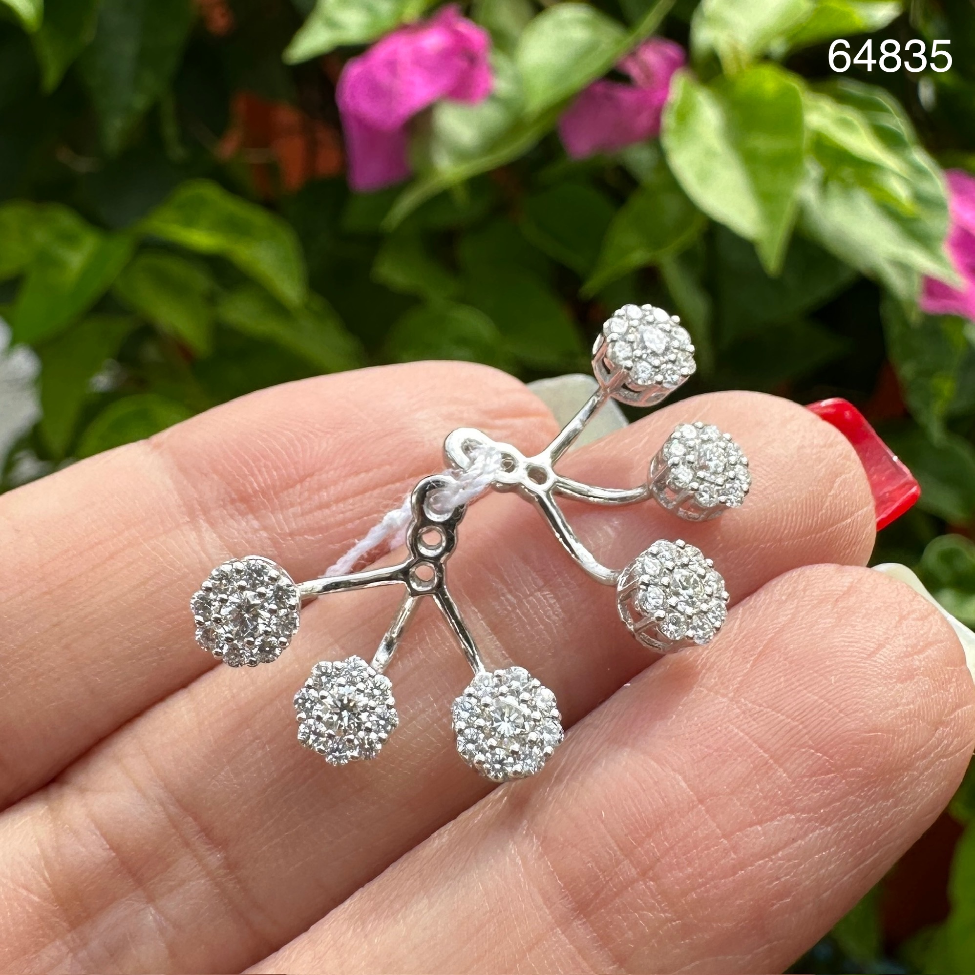 รหัส 64835 แจ็คเก็ต เพชร 56 เม็ด 1.02 กะรัต ทองคำขาว18K นน. 2.42 g
