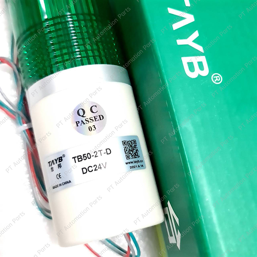 สัญญาณไฟเตือน 2สี TAYB TB50-2T-D Warning Signal Tower Light LED Two Color Red/Green 24VDC/220VAC ø50mm ขายึดแบบฉาก L ทาวเวอร์ไลท์ หลอด LED ชนิดไฟติดค้าง ขนาด 50มม.