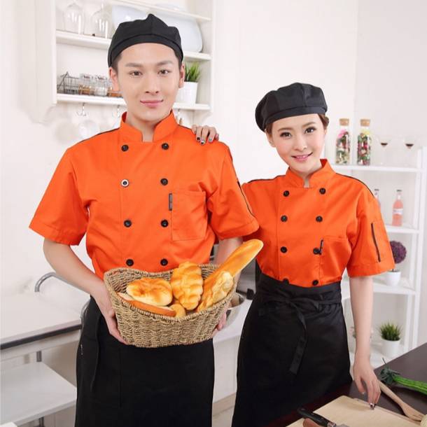 เสื้อเชฟสีส้ม เสื้อกุ๊ก เสื้อพ่อครัว แม่ครัว